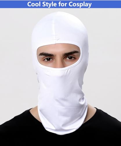 Full Face Balaclava Ski Mask - Windproof UV Protection - White
