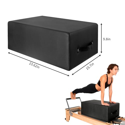 Pilates Sitting Box with Leather Cover & Foam Padding - 23.6x15.7x9.8