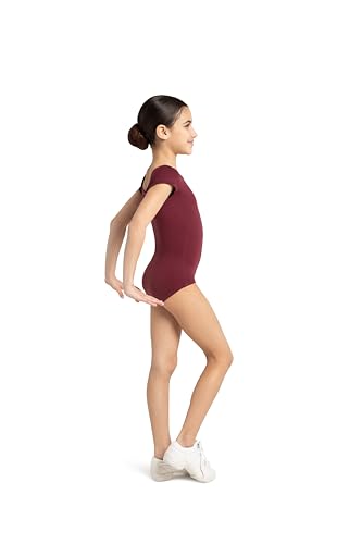 Short Sleeve Leotard for Girls - Small / Maroon