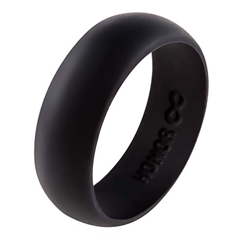 Men's Silicone Wedding Band - Jet Black, Comfort Fit