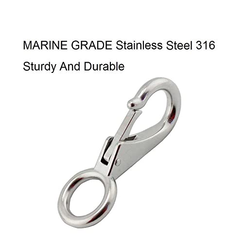 316 Stainless Steel Fixed Snap Hook - Quick Release Shackle (53mm, 4 Pack)