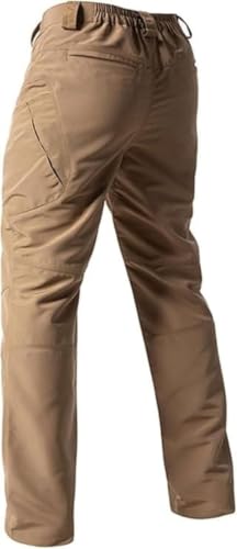 Men's Waterproof Stretch Tactical Cargo Pants - Lightweight, Large / X5-Brown