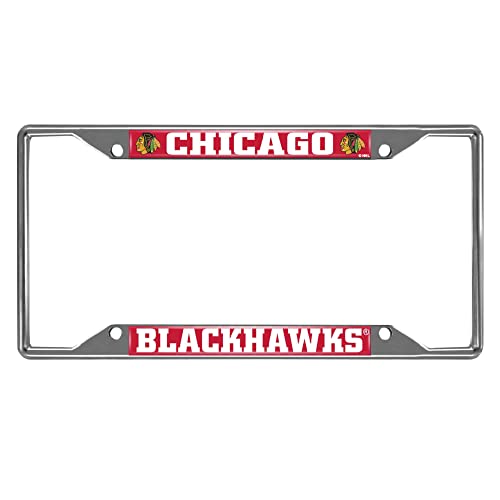 NHL Chrome Metal License Plate Frame - Chicago Blackhawks