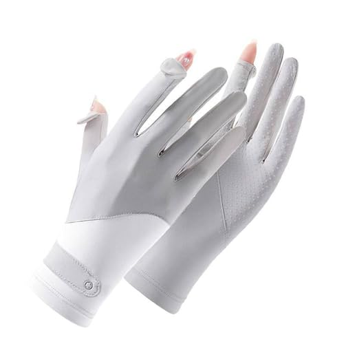 Full Finger Summer Cycling Gloves - UV Protection & Touchscreen - Grey