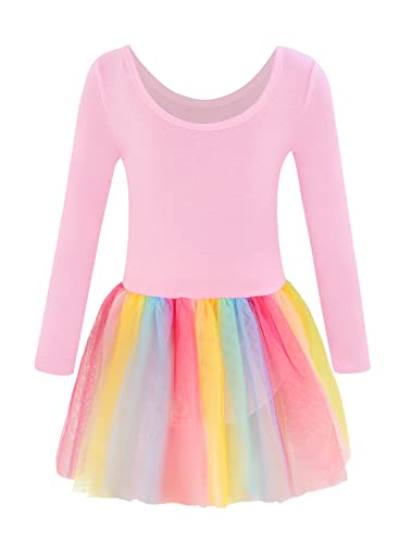 Classic Ballet Leotard for Girls - Pink Unicorn, 7-8 Years