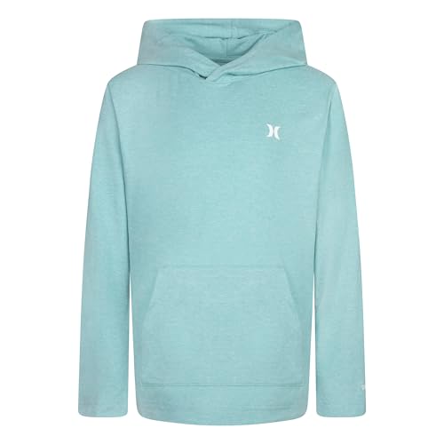 Hurley Boys' Long Sleeve UPF 50+ Rash Guard Swim Shirt - Medium, Harbor Green, Hooded