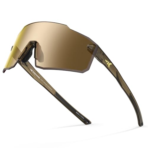 Polarized Fishing Sunglasses with Protective Coating - Gloss Tal Dark Olive Frame, Brown Gold Mirror