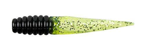 Slab Slay'R Soft Plastic Crappie Fishing Lure - 2" Black Chartreuse Silver