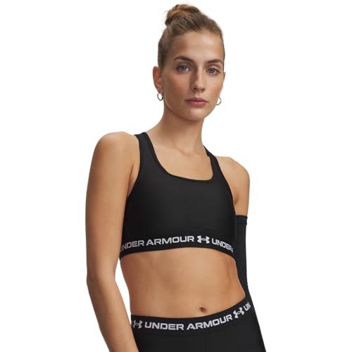 Under Armour Women's Crossback Mid Impact Sports Bra - Small / Ultimate Black / White