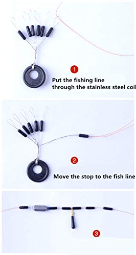 Fishing Float Stopper - 150PCS Rubber Bobber Stops, Black & Colorful Cylinder