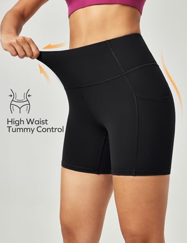 Ewedoos Women’s Biker Shorts - High Waist Tummy Control with 3 Pockets