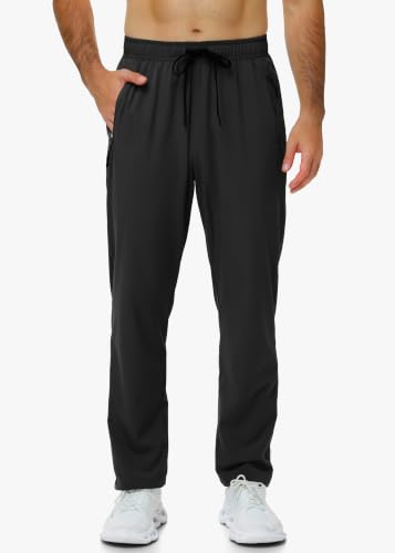 Men's Lightweight Quick Dry Hiking Pants with Zipper Pockets - X-Large Black Nakvoc