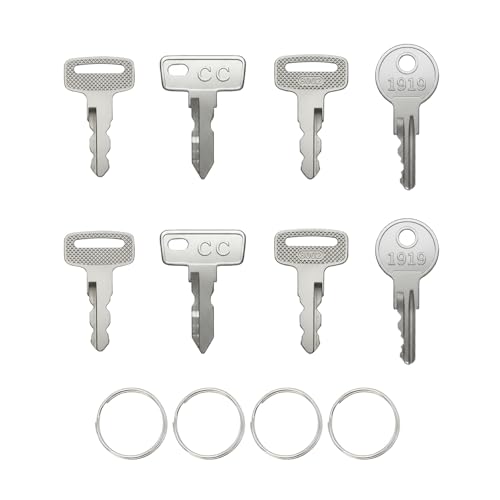 Universal Golf Cart Key Set - 8 Replacement Keys with Key Rings