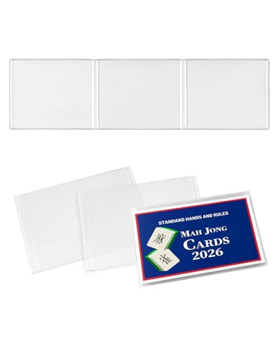 Mahjong Card Protector Sleeves Set - 4 Pack for Large Print Size