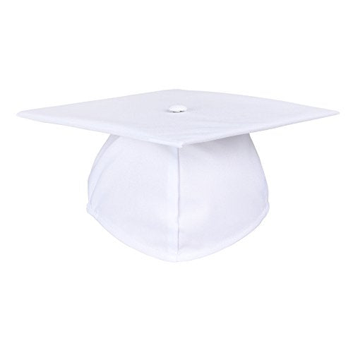 Matte White Graduation Cap for Adults - 9" x 9"