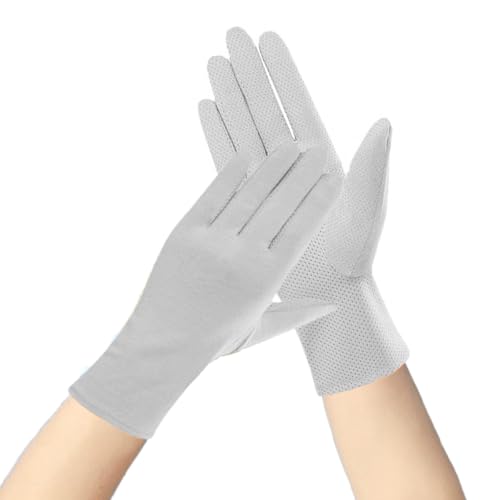 Women's UV Sun Protection Cycling Gloves - Breathable Touchscreen - Bright Grey