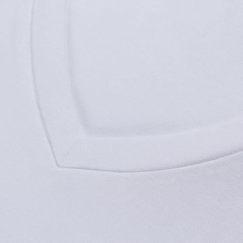 GEMBERA Women's White V-Neck Short Sleeve Fitted Casual T-Shirt - Medium