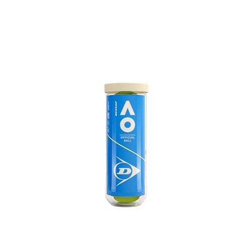 Dunlop Australian Open Tennis Balls 3-Pack for All Surfaces - High Performance