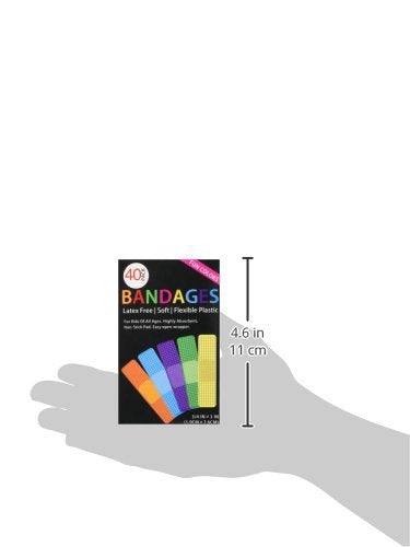 Fun Color Bandages Set - 40 Latex-Free Adhesive Bandages