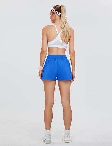Blooming Jelly Women's Quick-Dry Athletic Running Shorts 1.75" Sparkle Blue M