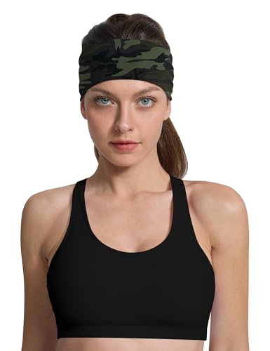Stretchy Camo Headbands for Women - Workout & Yoga Hair Bands