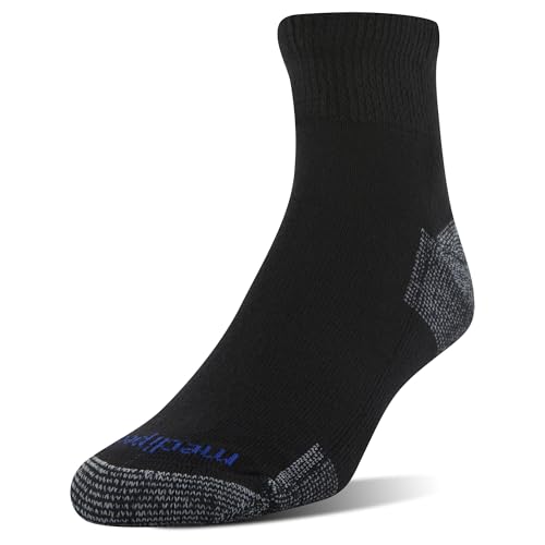 Women's Quarter Cushioned Non-Binding Socks 4-Pack - Black/Grey, Shoe Size 10-13