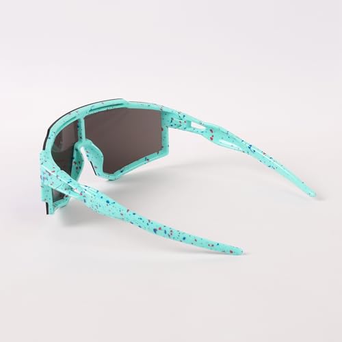 Kids UV Protection Baseball Sunglasses with Case - Green-Blue Youth Sports Glasses