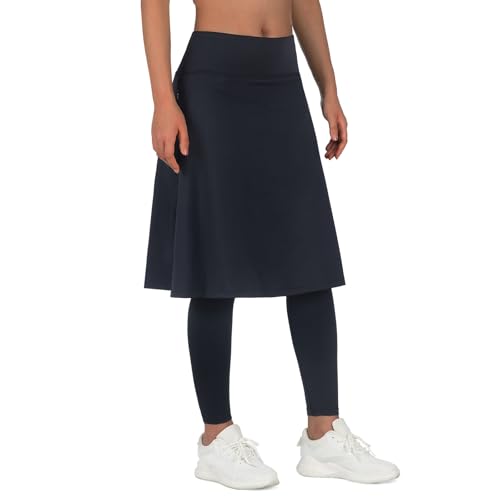 ANIVIVO Women's Skirted Leggings with Pockets - Medium Black