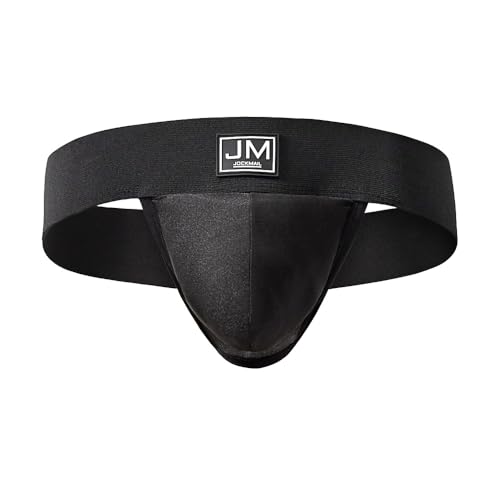 Men's Comfort Jock Strap Athletic Supporter - Medium Black