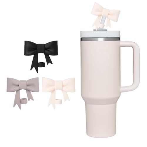 Bow Straw Topper for 10mm Tumbler Straws - Silicone Leak-Proof Cover 3Pcs-J