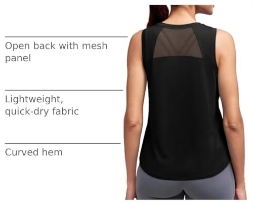 Open Back High Neck Tank Tops for Women - Athletic Gym Wear