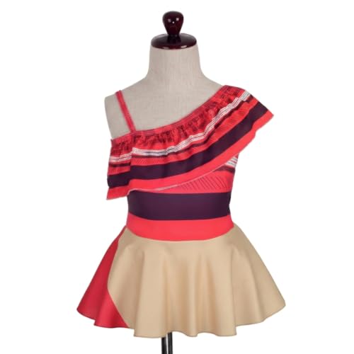 Dressy Daisy Girls One-Shoulder Ruffle Swimsuit with Accessories, Multicoloured 3-4T