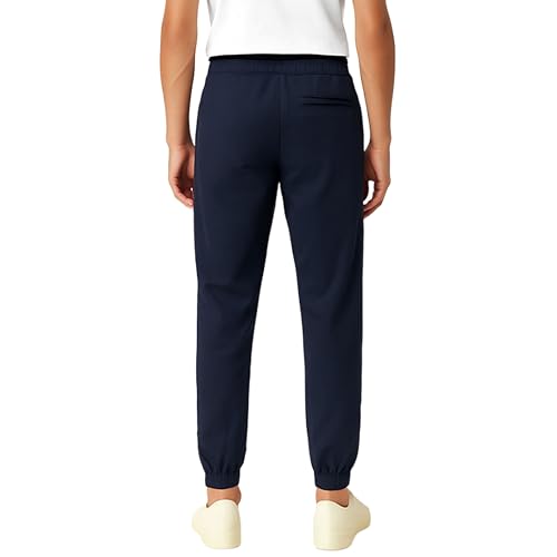 French Toast Boys' Knit Jogger Pants with Zipper Pockets, Medium Navy