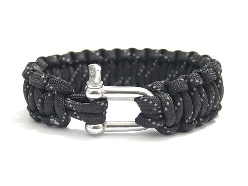 Metal Silver Bow Shackle for Paracord Bracelet - Black D Shackle