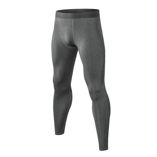 Men's Compression Pants - Cool Dry Workout Leggings - XX-Large Grey