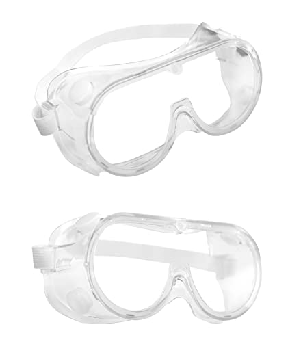 Safety Goggles - Ventilated Anti-Fog Scratch Resistant - 2 Pack