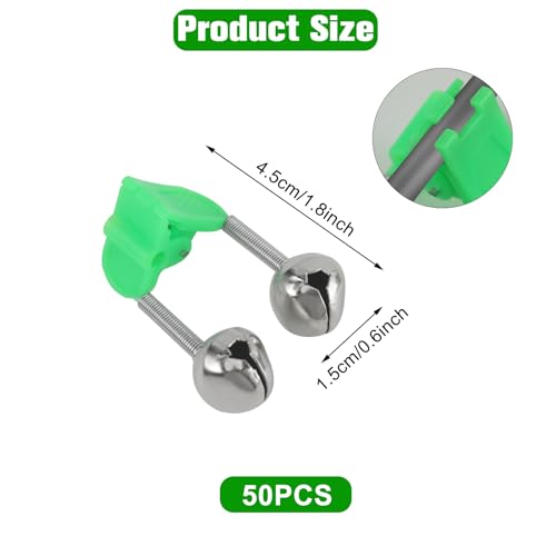 OHOH Fishing Bells Clips with Dual Alarm Bells - Set of 10