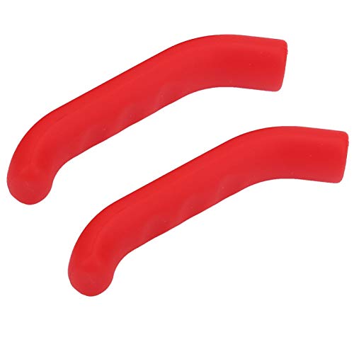 Bicycle Brake Lever Protector Sleeve - Non-Slip Silicone Grip - Red