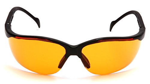 Safety Eyewear with Orange Lens & Black Frame - Anti-Fog