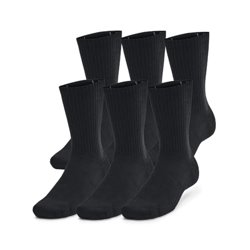 Under Armour Unisex Training Cotton Crew Socks Multipack X-Large Black/Black/White (6 pairs)