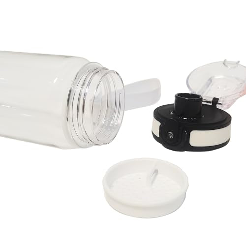 GearTek 32oz Clear Plastic Water Bottle with No Markings, Leak-Proof Flip Top Lid, Sport & Gym Use