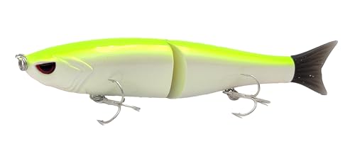 Aoluyard 7in Fluorescent White Floating Jointed Swimbait for Bass Trout Pike