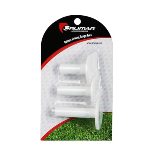 Orlimar Rubber Driving Range Golf Tees, 3 Pack Assorted Sizes, White