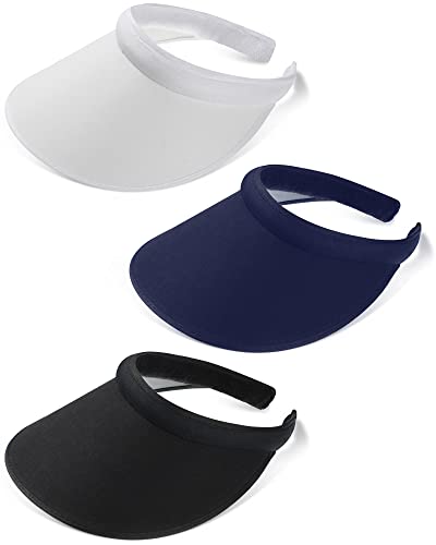 Geyoga 3 Pcs Sun Visor for Women Sports Hat - One Size in Black Navy Blue White