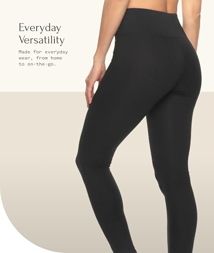 Felina Women's Sueded Athletic Leggings with Slimming Waistband - Watercolor Flower Medium