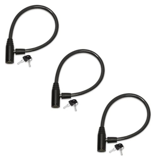 Urban August Child-Proof Refrigerator Lock for Kids & Adults - Lock for French Door Fridge and Cabinet (Regular, Black - 3 Pack Keyed Alike)