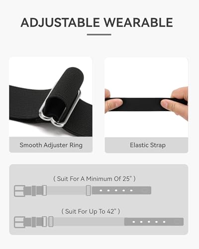 Youth Elastic Baseball & Softball Belt - Black, Fits Waist 18"-32"