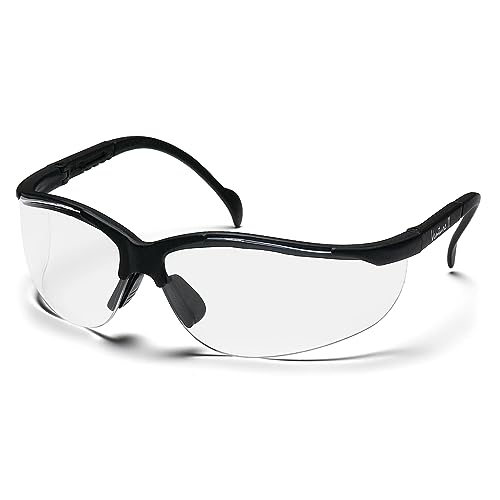 Venture II Safety Glasses, Anti-Fog Indoor/Outdoor Mirror Lens - Black Frame