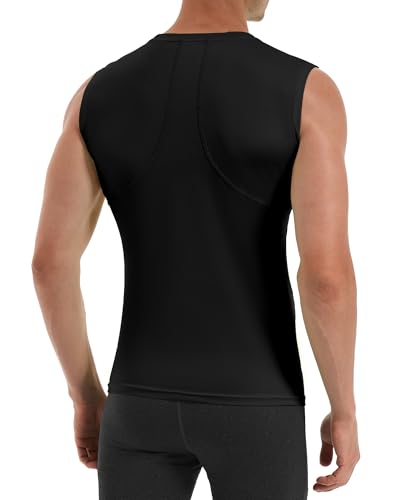 Men's Sleeveless Compression Tank Top - Medium Black