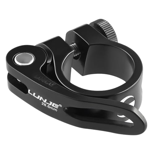 Quick Release Bike Seat Post Clamp - Aluminum Alloy - Black, 31.8mm